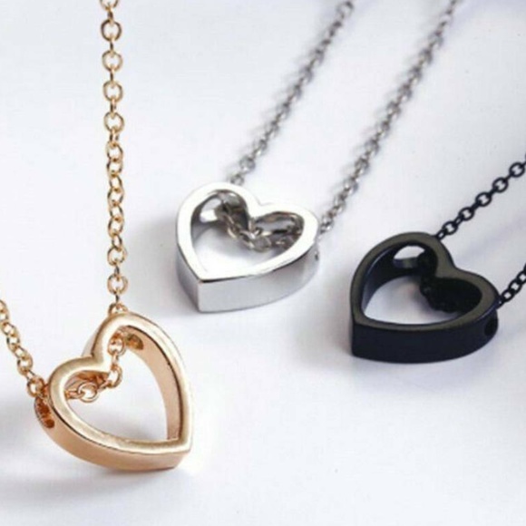 3 for $49 NEW Black Stainless Steel Heart … - Picture 2 of 5